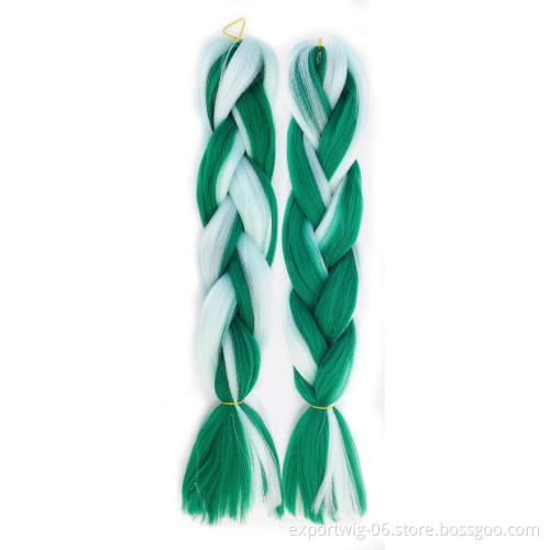 Hot Sale Mixed Color Jumbo Braiding Hair Long synthetic 24 Inch Braid Synthetic Pre-stretched Hair Exstension Braiding Hair